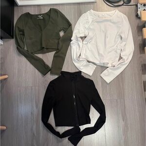 Ardene Women's Crop Tops - Olive, White, and Black